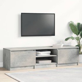 Mueble de TV madera contrachapada gris hormigón 140x40x35,5 cm