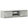 Mueble de TV madera contrachapada gris hormigón 140x40x35,5 cm