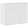 Aparador de madera contrachapada blanco 88x30x70 cm
