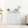 Aparador de madera contrachapada blanco 88x30x70 cm