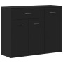 Aparador de madera contrachapada negro 88x30x70 cm