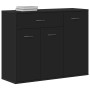 Aparador de madera contrachapada negro 88x30x70 cm