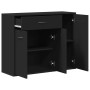 Aparador de madera contrachapada negro 88x30x70 cm