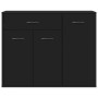 Aparador de madera contrachapada negro 88x30x70 cm