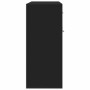 Aparador de madera contrachapada negro 88x30x70 cm