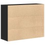 Aparador de madera contrachapada negro 88x30x70 cm