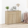Aparador de madera contrachapada color roble Sonoma 88x30x70 cm