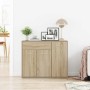 Aparador de madera contrachapada color roble Sonoma 88x30x70 cm