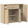 Aparador de madera contrachapada color roble Sonoma 88x30x70 cm