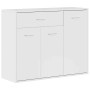 Aparador de madera contrachapada blanco brillante 88x30x70 cm