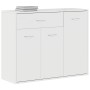 Aparador de madera contrachapada blanco brillante 88x30x70 cm