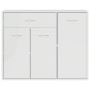 Aparador de madera contrachapada blanco brillante 88x30x70 cm