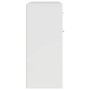 Aparador de madera contrachapada blanco brillante 88x30x70 cm