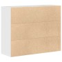 Aparador de madera contrachapada blanco brillante 88x30x70 cm