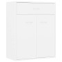 Aparador de madera contrachapada blanco 60x30x75 cm