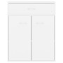 Aparador de madera contrachapada blanco 60x30x75 cm