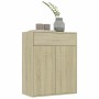 Aparador de madera contrachapada color roble Sonoma 60x30x75 cm