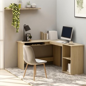 Escritorio forma de L madera contrachapada roble 120x140x75 cm Escritorio forma de L madera contrachapada roble 120x140x75 cm