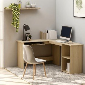 Escritorio forma de L madera contrachapada roble 120x140x75 cm Escritorio forma de L madera contrachapada roble 120x140x75 cm