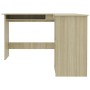 Escritorio forma de L madera contrachapada roble 120x140x75 cm