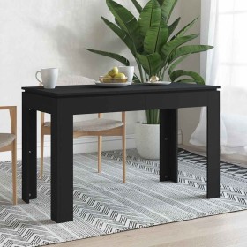 Mesa de comedor de madera contrachapada negro 120x60x76 cm