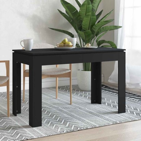 Mesa de comedor de madera contrachapada negro 120x60x76 cm en Mesas de cocina y de comedor | Comprar online en Foro24