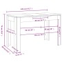Mesa de comedor madera de ingeniería gris hormigón 120x60x76 cm