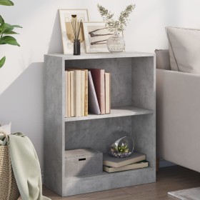 Estantería madera de ingeniería gris hormigón 60x24x76 cm
