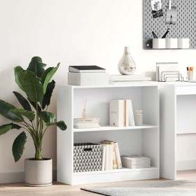 Estantería de madera contrachapada blanco 80x24x75 cm