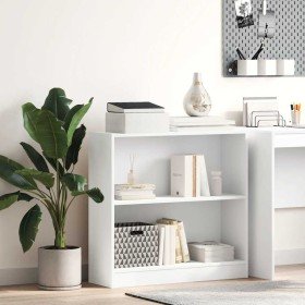 Estantería de madera contrachapada blanco 80x24x75 cm