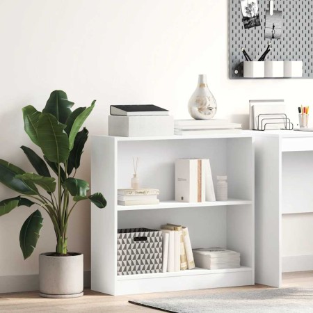 Estantería de madera contrachapada blanco 80x24x75 cm