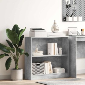 Estantería de madera contrachapada gris hormigón 80x24x75 cm