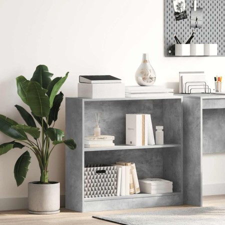 Estantería de madera contrachapada gris hormigón 80x24x75 cm