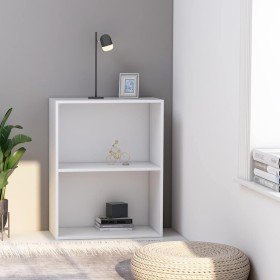 Estantería de 2niveles madera contrachapada blanca 60x30x76,5cm