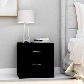 Mesita de noche madera contrachapada negro 40x30x40 cm Mesita de noche madera contrachapada negro 40x30x40 cm