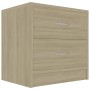 Mesita de noche madera contrachapada color roble 40x30x40 cm