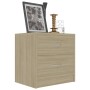 Mesita de noche madera contrachapada color roble 40x30x40 cm