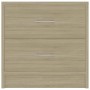 Mesita de noche madera contrachapada color roble 40x30x40 cm