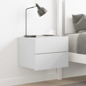 Mesita de noche madera contrachapada blanco 40x30x30 cm Mesita de noche madera contrachapada blanco 40x30x30 cm