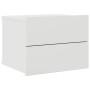 Mesita de noche madera contrachapada blanco 40x30x30 cm