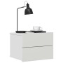 Mesita de noche madera contrachapada blanco 40x30x30 cm