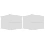 Mesitas de noche 2 uds madera contrachapada blanco 40x30x30 cm