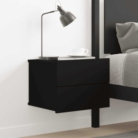 Mesita de noche madera contrachapada negro 40x30x30 cm Mesita de noche madera contrachapada negro 40x30x30 cm
