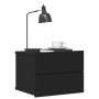 Mesita de noche madera contrachapada negro 40x30x30 cm
