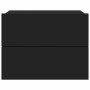 Mesita de noche madera contrachapada negro 40x30x30 cm