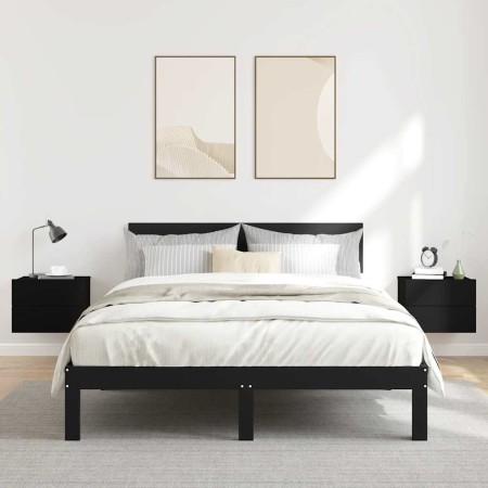 Mesitas de noche 2 uds madera contrachapada negro 40x30x30 cm