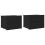 Mesitas de noche 2 uds madera contrachapada negro 40x30x30 cm