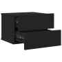 Mesitas de noche 2 uds madera contrachapada negro 40x30x30 cm