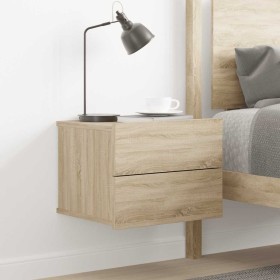 Mesita de noche madera contrachapada color roble 40x30x30 cm Mesita de noche madera contrachapada color roble 40x30x30 cm