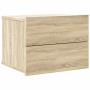 Mesita de noche madera contrachapada color roble 40x30x30 cm